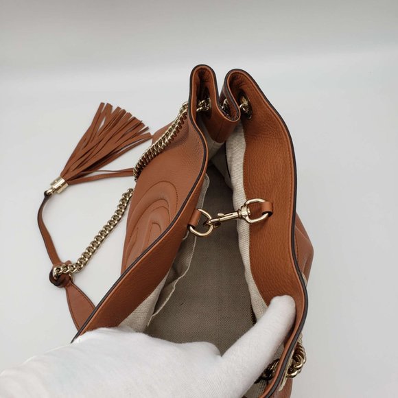 100% Authentic Gucci GG Soho on Chain Medium Shoulder Bag - Picture 11 of 16